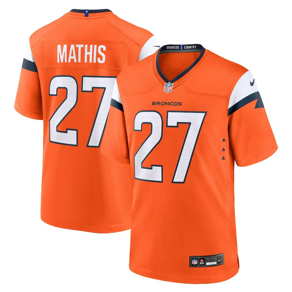 Damarri Mathis Denver Broncos Team Game Jersey - Orange | Nike online