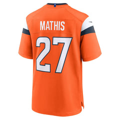 Damarri Mathis Denver Broncos Team Game Jersey - Orange | Nike online