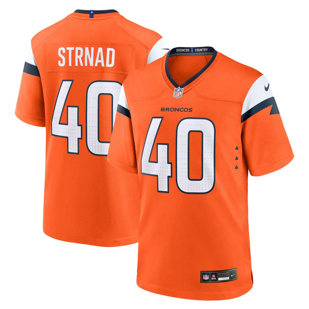 Justin Strnad Denver Broncos Team Game Jersey - Orange | Nike for sale