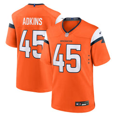 Nate Adkins Denver Broncos Team Game Jersey - Orange | Nike for sale