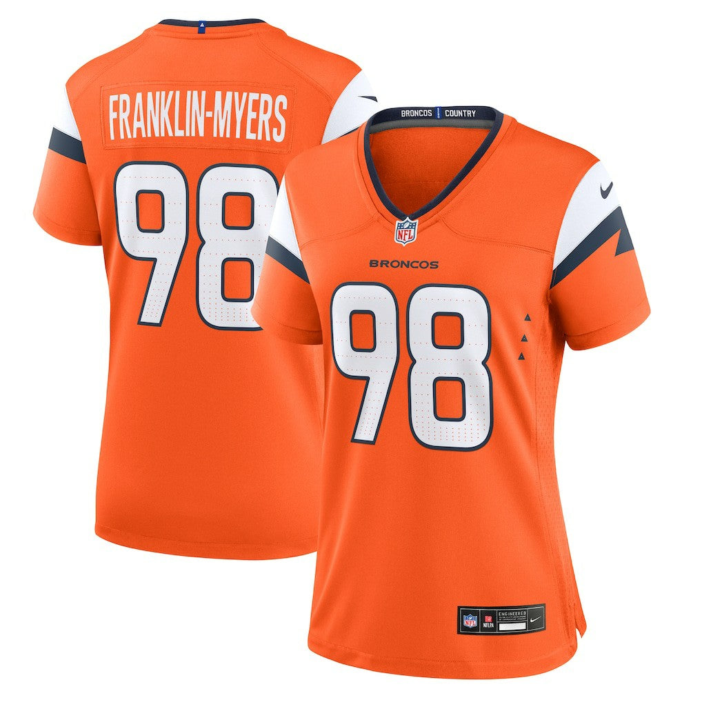 John Franklin-Myers Denver Broncos Women's Team Game Jersey - Orange | Nike discount