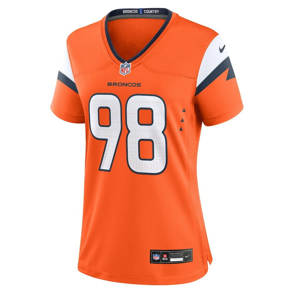 John Franklin-Myers Denver Broncos Women's Team Game Jersey - Orange | Nike discount