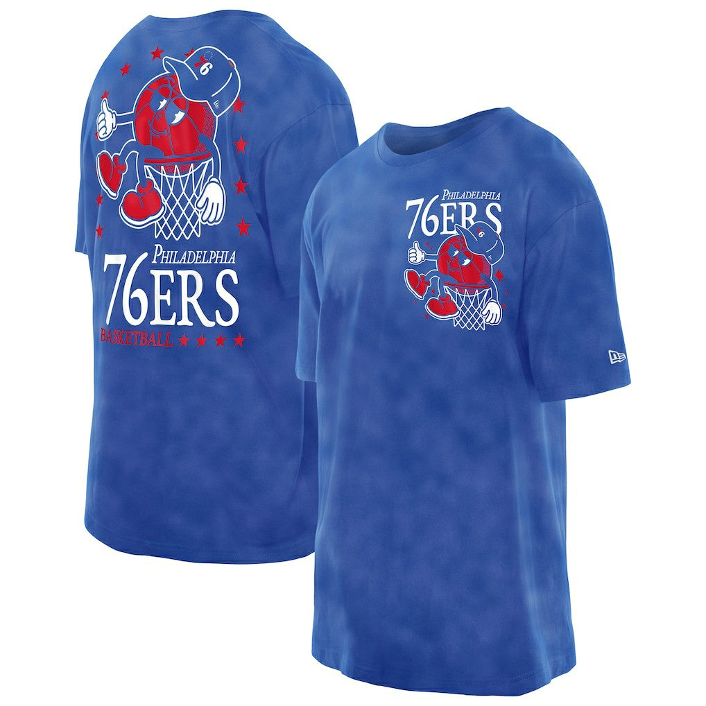 Philadelphia 76ers Old School Sport Enzyme Wash Oversized T-Shirt - Royal | New Era on sale