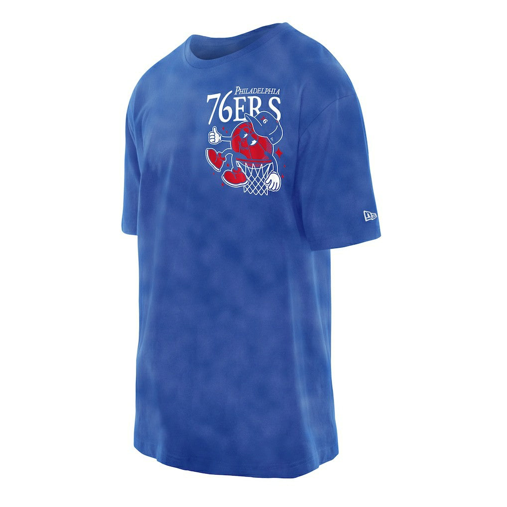 Philadelphia 76ers Old School Sport Enzyme Wash Oversized T-Shirt - Royal | New Era on sale