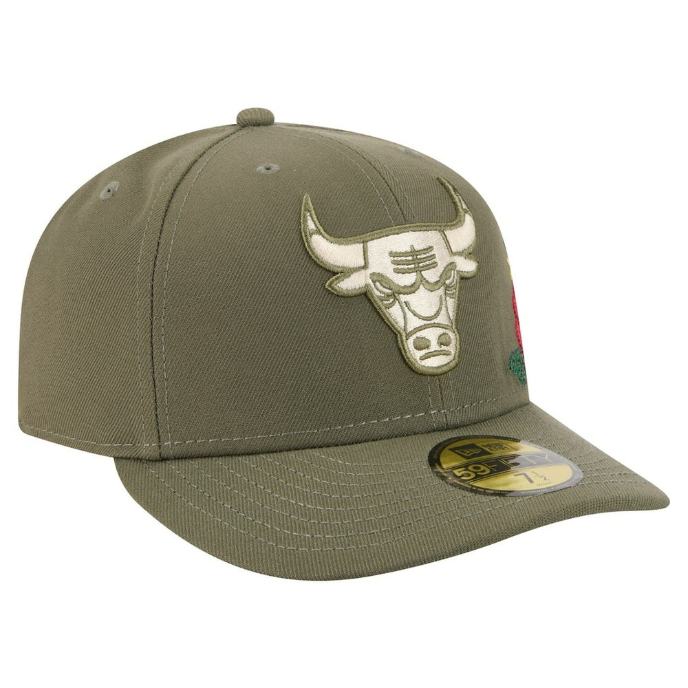 Chicago Bulls Tonal Florals 59FIFTY Fitted Hat - Olive | New Era outlet