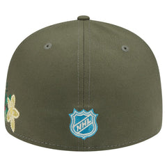 Chicago Blackhawks New Era Tonal Florals 59FIFTY Fitted Hat Olive