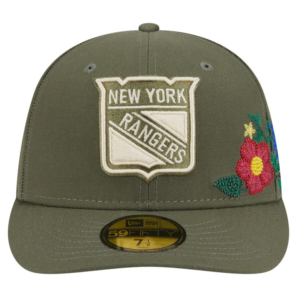 New York Rangers New Era Tonal Florals 59FIFTY Fitted Hat Olive