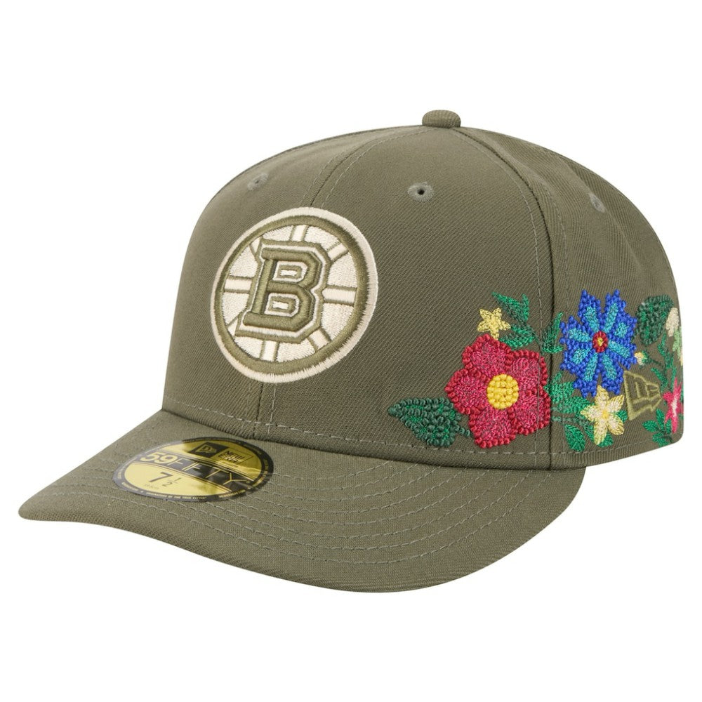 Boston Bruins New Era Tonal Florals 59FIFTY Fitted Hat Olive