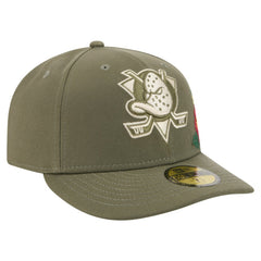 Anaheim Ducks New Era Tonal Florals 59FIFTY Fitted Hat Olive