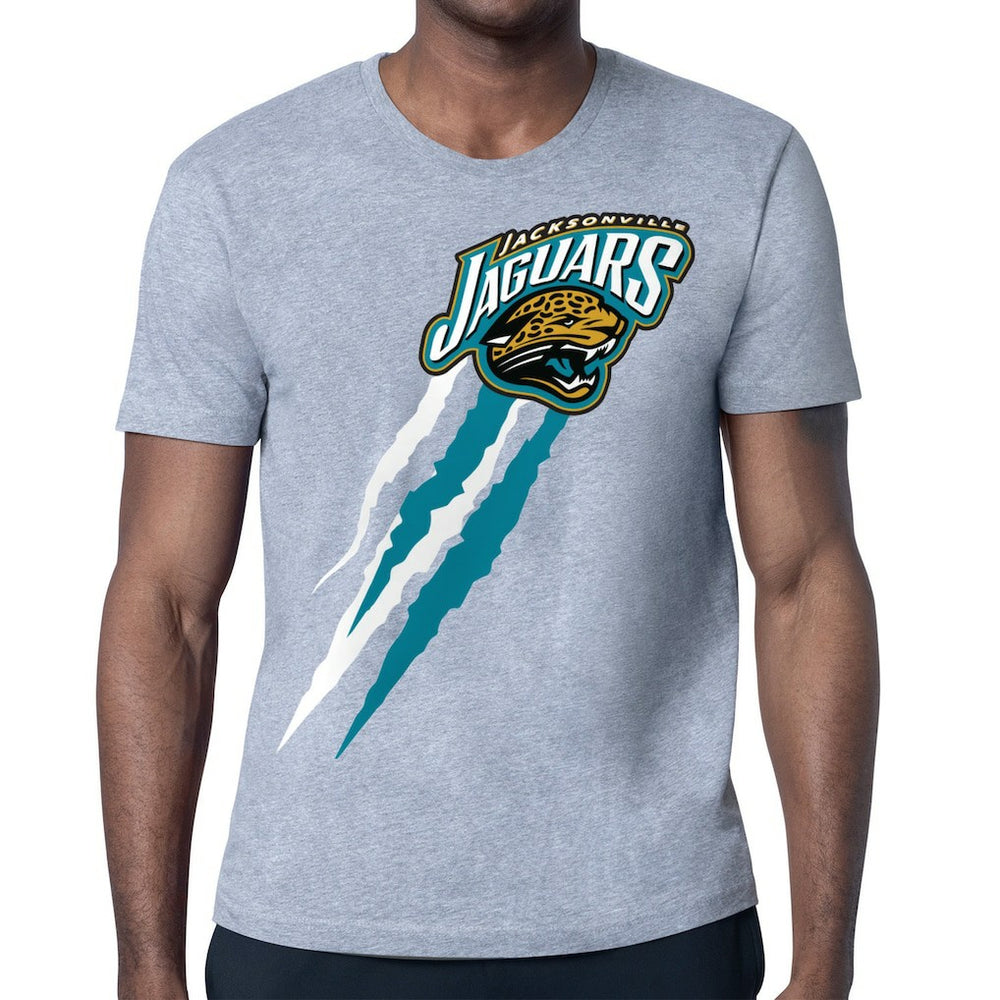 Jacksonville Jaguars Starter Retro Team Logo Color Scratch T-Shirt - Heather Gray online