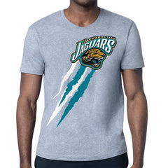 Jacksonville Jaguars Starter Retro Team Logo Color Scratch T-Shirt - Heather Gray online