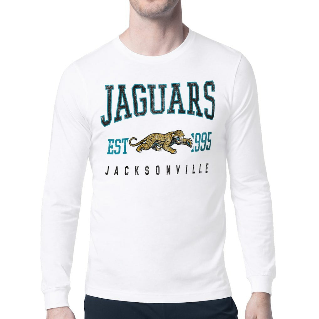Jacksonville Jaguars Starter Retro Team Logo Long Sleeve T-Shirt - White outlet
