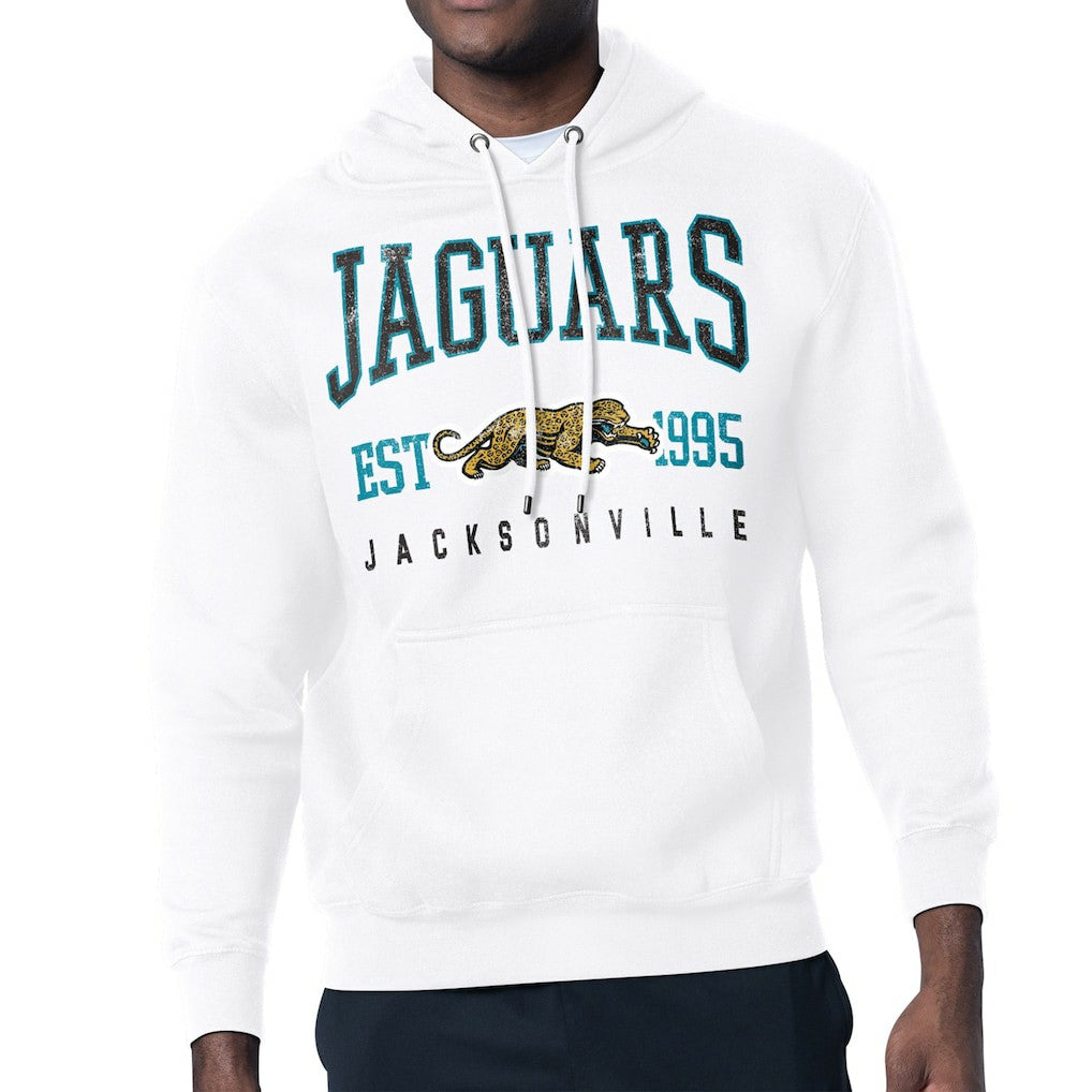 Jacksonville Jaguars Starter Retro Team Logo Pullover Hoodie - White outlet