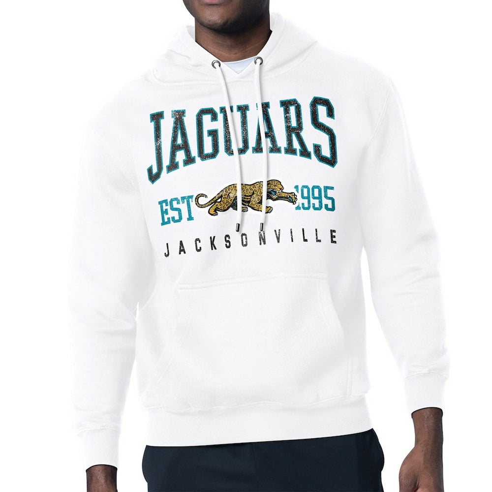 Jacksonville Jaguars Starter Retro Team Logo Pullover Hoodie - White outlet