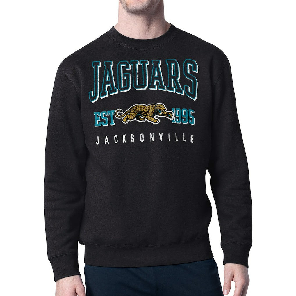 Jacksonville Jaguars Starter Retro Team Logo Pullover Sweatshirt - Black cheap