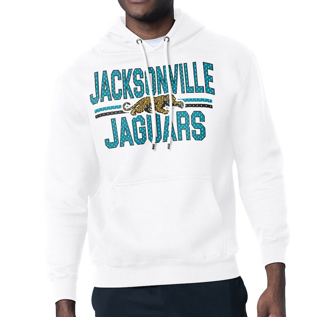 Jacksonville Jaguars Starter Mesh Look Retro Team Logo Pullover Hoodie - White online