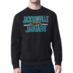 Jacksonville Jaguars Starter Mesh Look Retro Team Logo Pullover Sweatshirt - Black sale