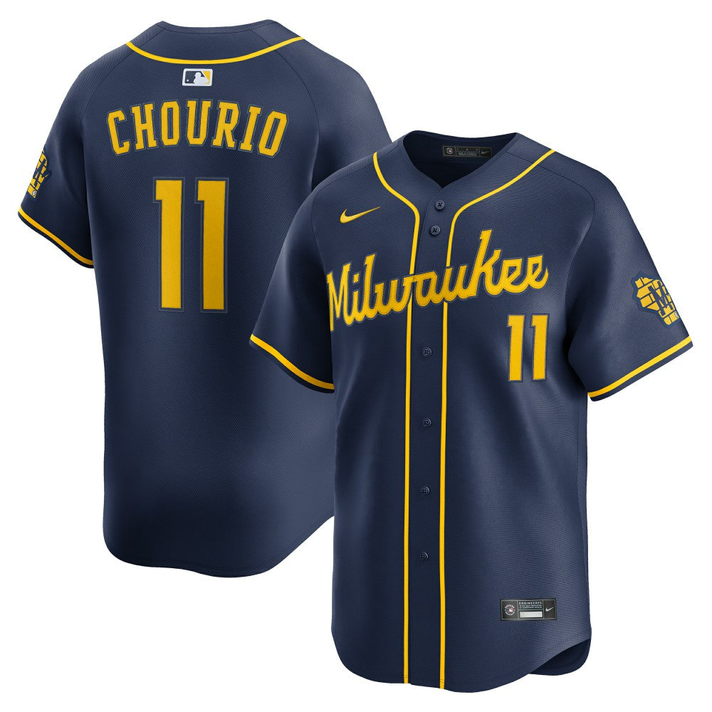 Jackson Chourio Milwaukee Brewers Alternate 2 Limited Jersey - Navy | Nike