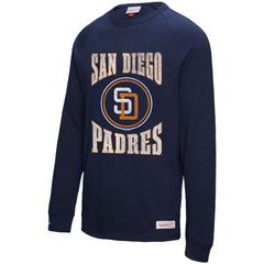 San Diego Padres Arched Logo Slub Long Sleeve T-Shirt - Navy | Mitchell & Ness