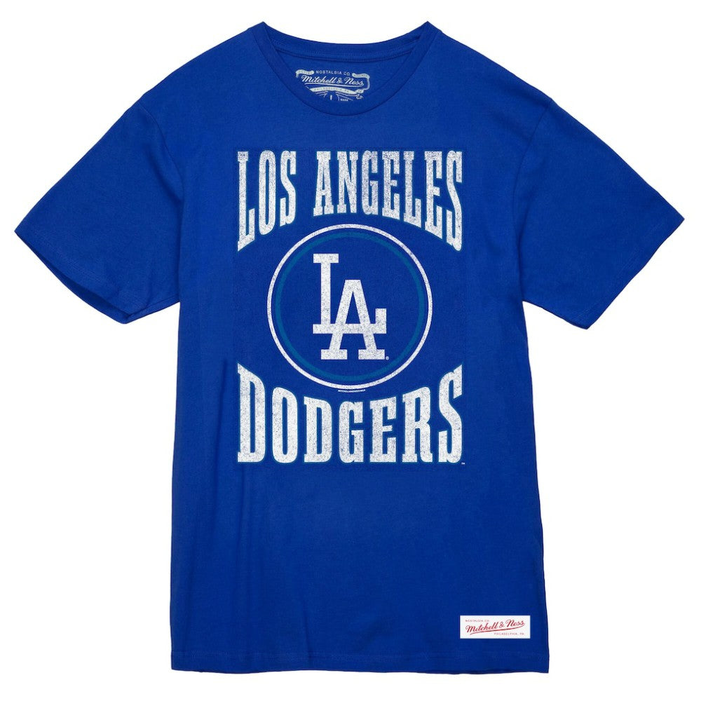 Los Angeles Dodgers Arched Logo Slub T-Shirt - Royal | Mitchell & Ness
