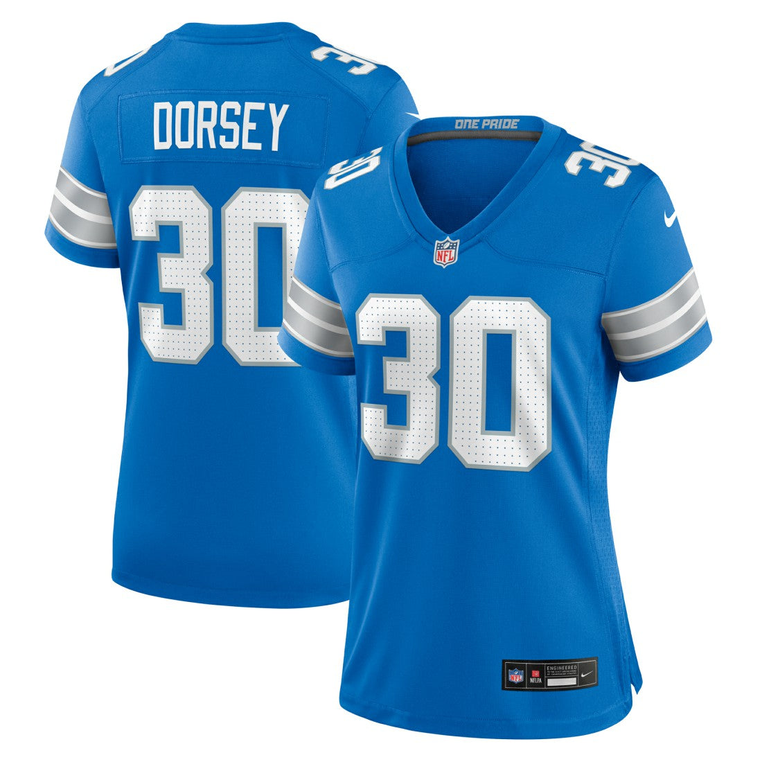Khalil Dorsey Detroit Lions Women's Team Game Jersey - Blue | Nike for sale