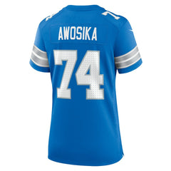 Kayode Awosika Detroit Lions Women's Team Game Jersey - Blue | Nike on sale