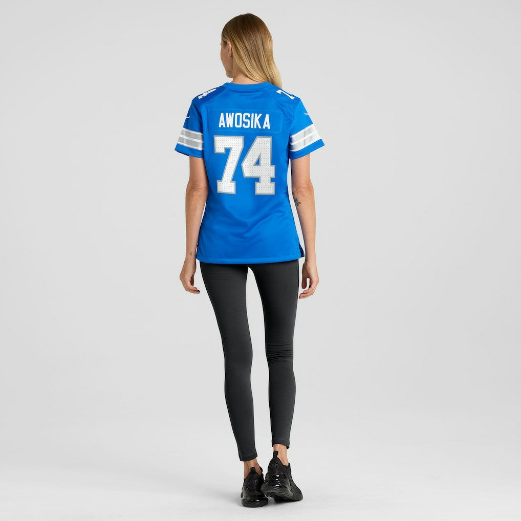 Kayode Awosika Detroit Lions Women's Team Game Jersey - Blue | Nike on sale