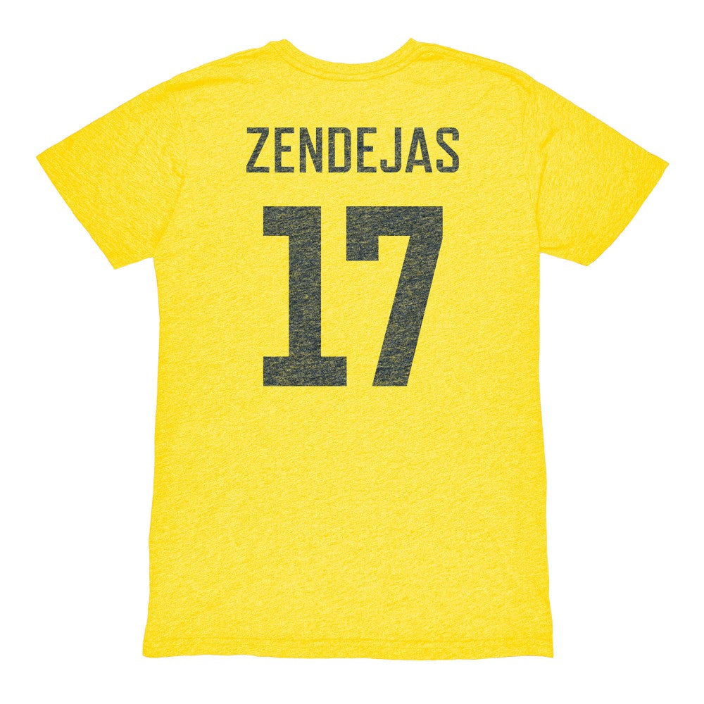 Alejandro Zendejas Club America 1863FC Vintage Player Name & Number Tri-blend T-Shirt - Yellow online