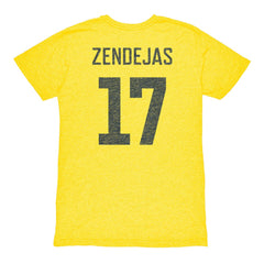 Alejandro Zendejas Club America 1863FC Vintage Player Name & Number Tri-blend T-Shirt - Yellow online