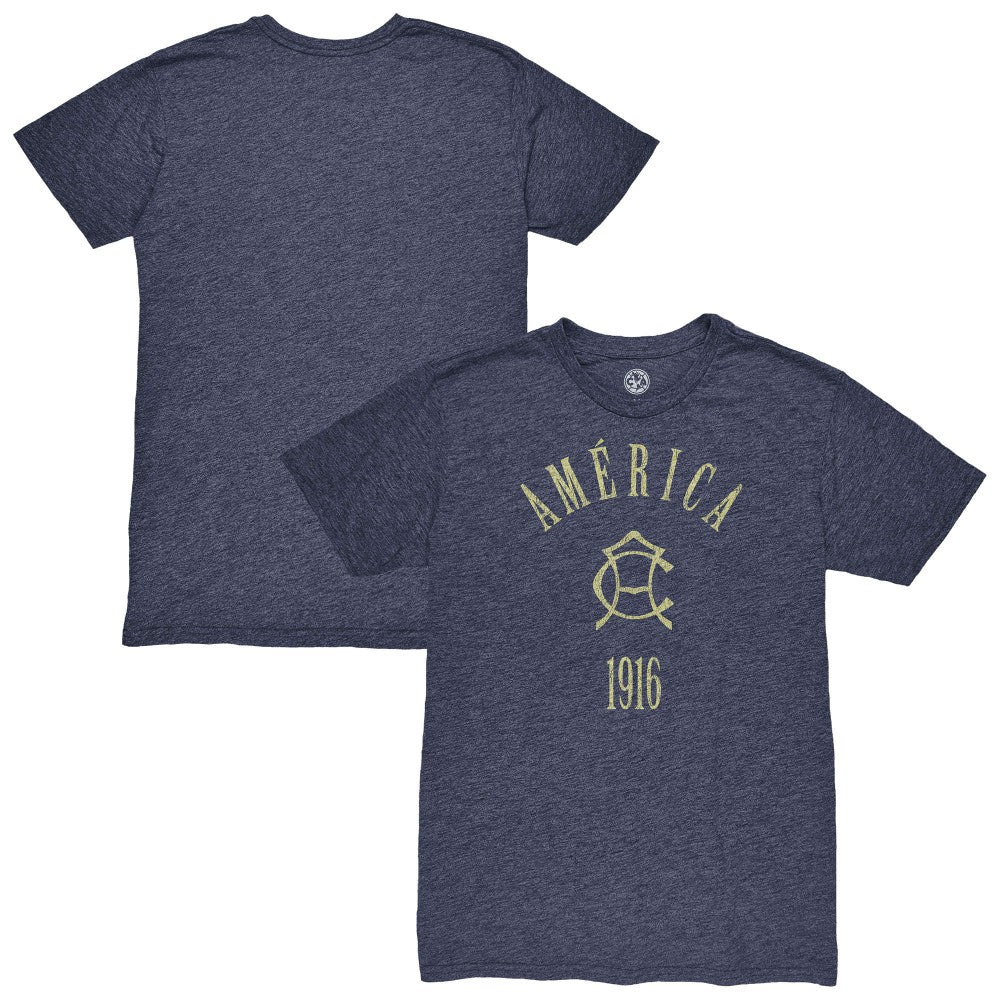 Club America 1863FC Team Arch Vintage Tri-Blend T-Shirt - Navy for sale