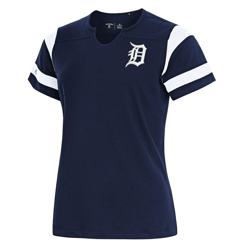 Detroit Tigers Antigua Women's Encounter Notch Neck Top - Navy