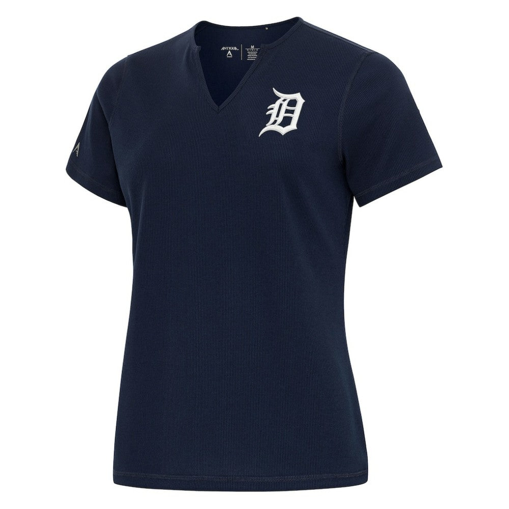 Detroit Tigers Antigua Women's Notch Neck T-Shirt - Navy