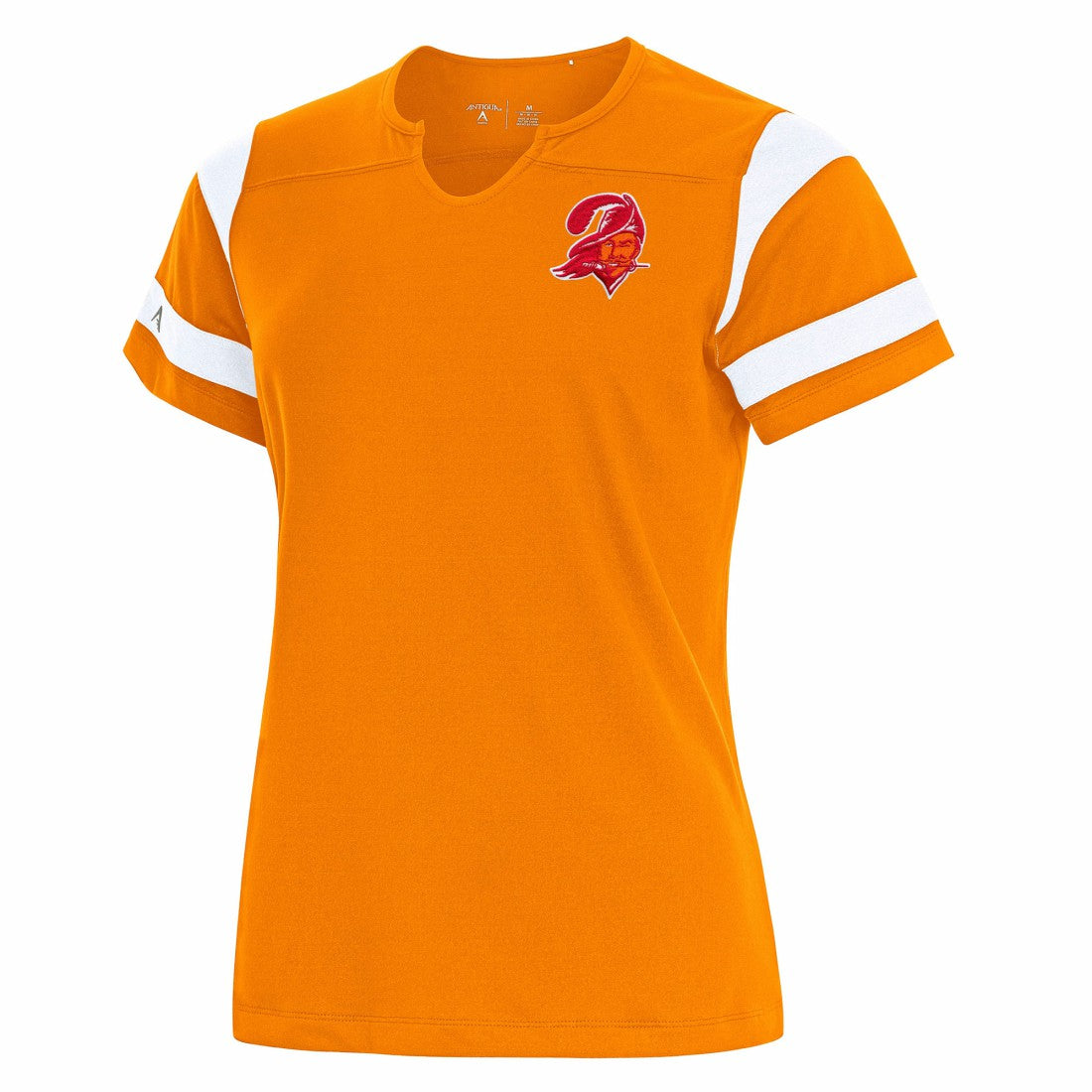 Tampa Bay Buccaneers Antigua Women's Encounter Short Sleeve Notch Neck Top - Orange outlet