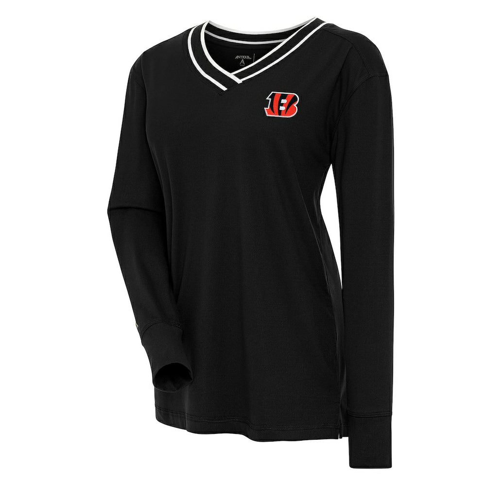 Cincinnati Bengals Antigua Women's Symbolic Long Sleeve V-Neck Top - Black sale