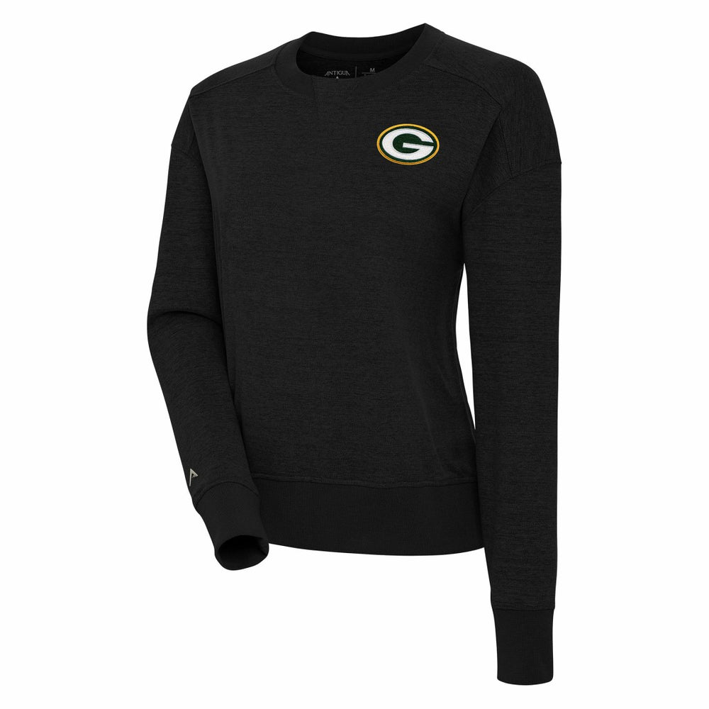 Green Bay Packers Antigua Women's Forward Fleece Pullover Sweatshirt - Black for sale