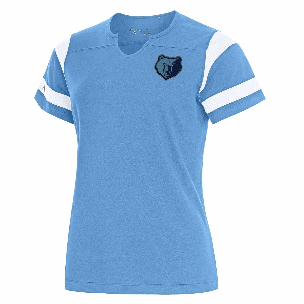 Memphis Grizzlies Antigua Women's Encounter Short Sleeve Notch Neck Top - Powder Blue cheap