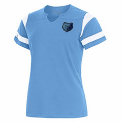 Memphis Grizzlies Antigua Women's Encounter Short Sleeve Notch Neck Top - Powder Blue cheap