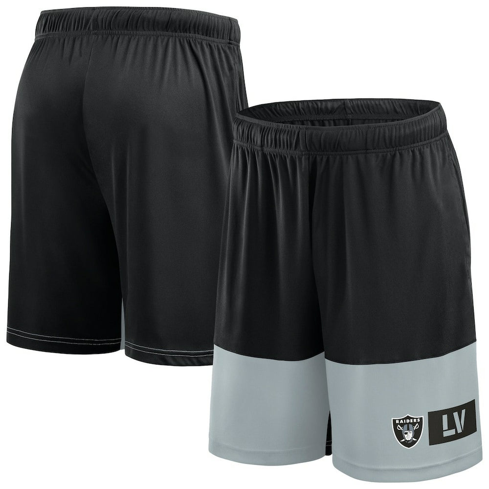 Las Vegas Raiders Big & Tall Best of the Best Performance Shorts - Black/Silver discount