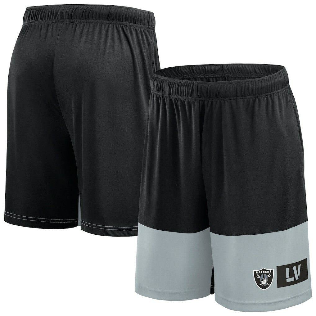 Las Vegas Raiders Big & Tall Best of the Best Performance Shorts - Black/Silver discount
