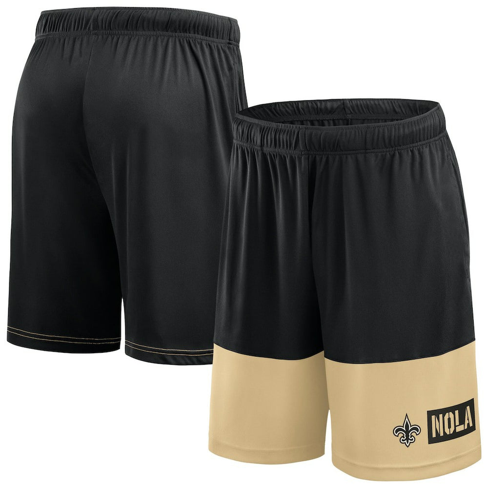 New Orleans Saints Big & Tall Best of the Best Performance Shorts - Black/Gold online