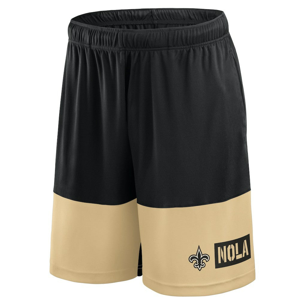 New Orleans Saints Big & Tall Best of the Best Performance Shorts - Black/Gold online