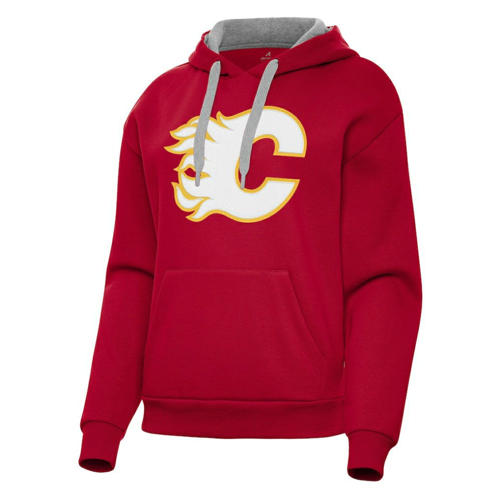 Calgary Flames Antigua Women's Victory Pullover Hoodie Red