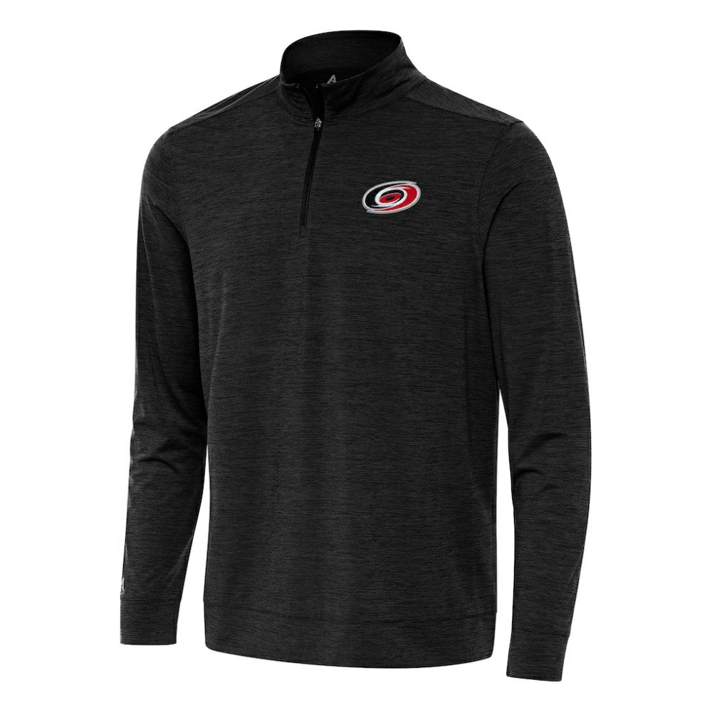 Carolina Hurricanes Antigua Bright Quarter-Zip Top Heather Black
