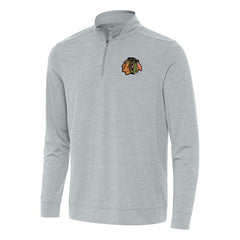 Chicago Blackhawks Antigua Bright Quarter-Zip Top Heather Gray