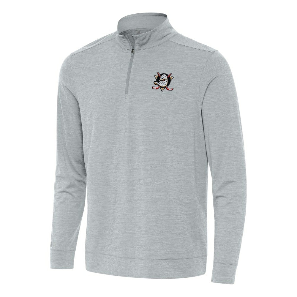 Anaheim Ducks Antigua Bright Quarter-Zip Top Heather Gray