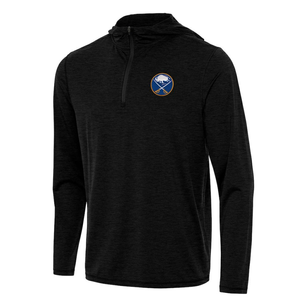 Buffalo Sabres Antigua Tidy Quarter-Zip Hoodie Heather Black