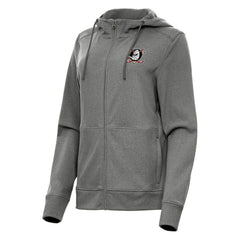 Anaheim Ducks Antigua Women's Seeker Full-Zip Hoodie Heather Black