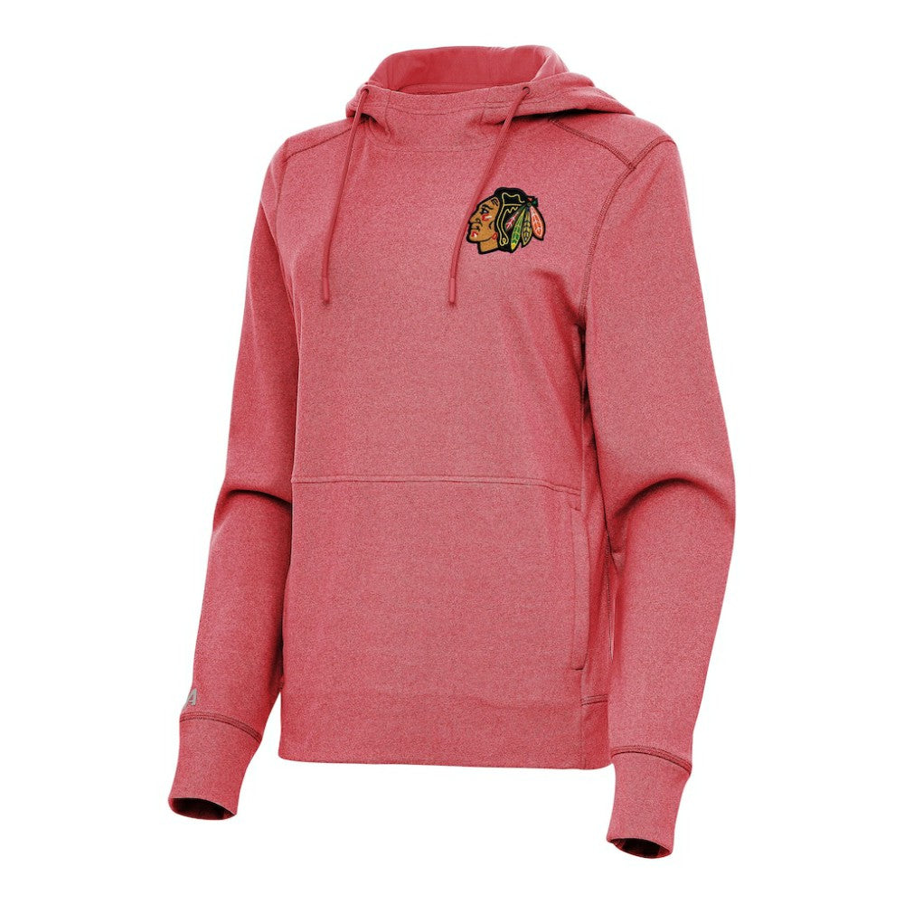 Chicago Blackhawks Antigua Women's Justice Pullover Hoodie Heather Red