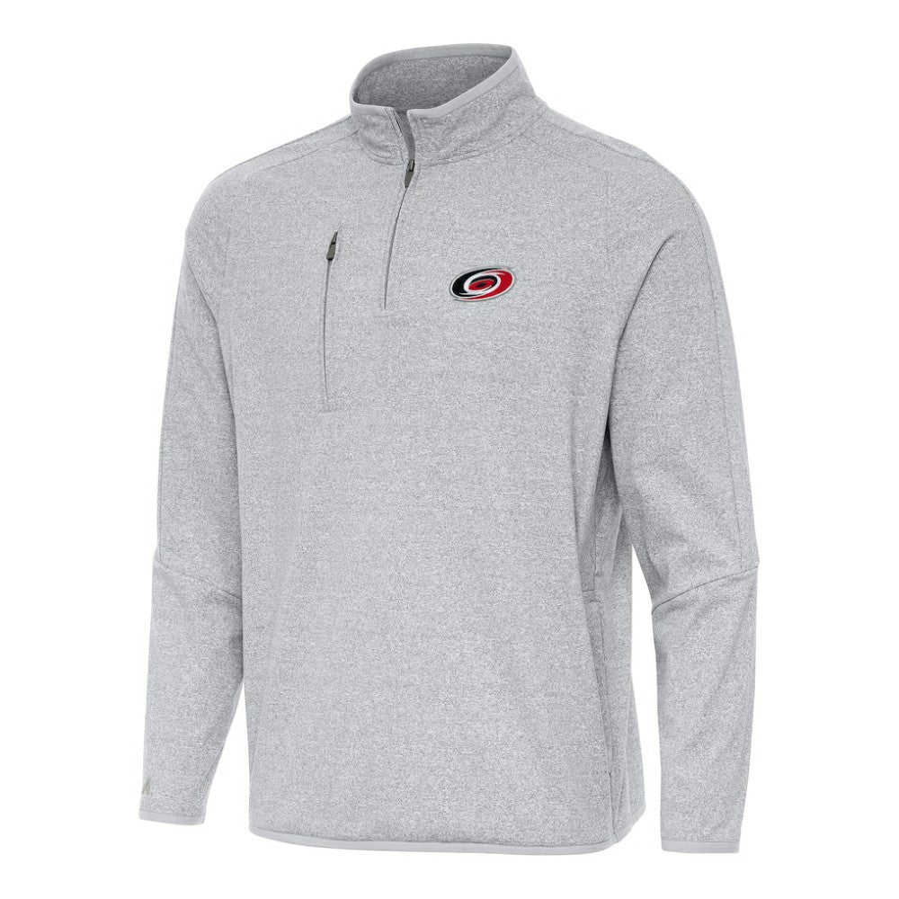 Carolina Hurricanes Antigua Certain Quarter-Zip Tri-Blend Sweatshirt Heather Gray