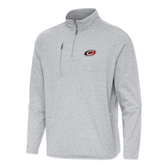 Carolina Hurricanes Antigua Certain Quarter-Zip Tri-Blend Sweatshirt Heather Gray